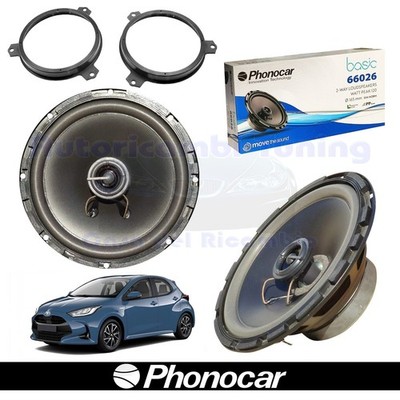 PHONOCAR 66026 2-Way Coaxial Car Speakers 165mm 60W For TOYOTA YARIS IV