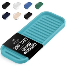 Zulay Kitchen (9x3.5) Silicone Sponge Holder for Kitchen Sink - Flexible