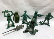 Lot Vintage Large 4" Plastic Army Soldiers 1 Tim-Mee Toys  Grenade, Machine Gun