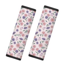 2 Pcs Seat Belt Cover for Women Adults, Floral Car Seat Strap Pads for Kids, ...