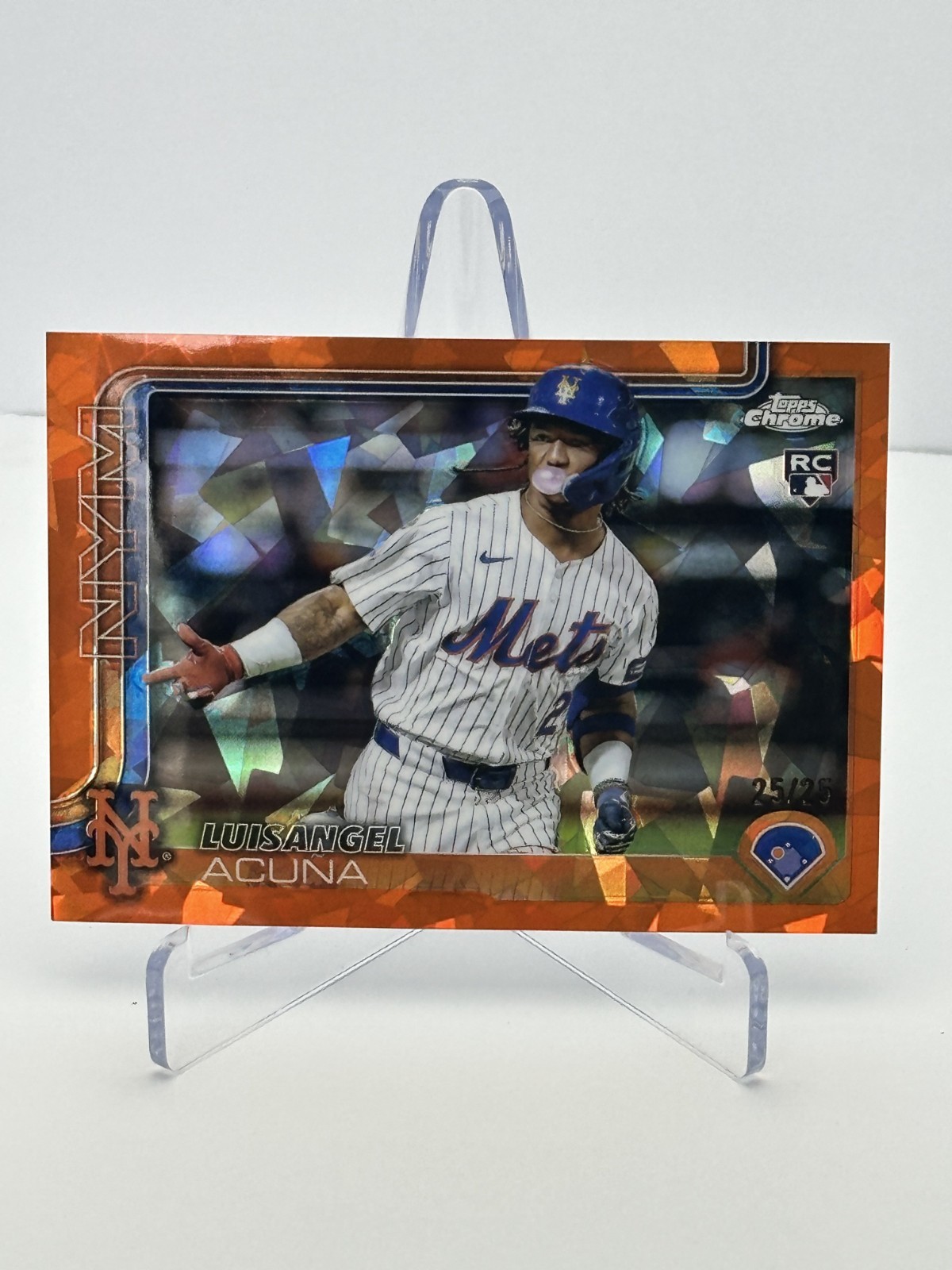 2025 Topps Chrome Sapphire - Luisangel Acuna #56 Orange Refractor /25 BOOKEND RC