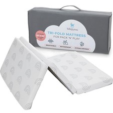 Waterproof Pack and Play Mattress Topper - 38" x 26" Trifold Style - Breath...
