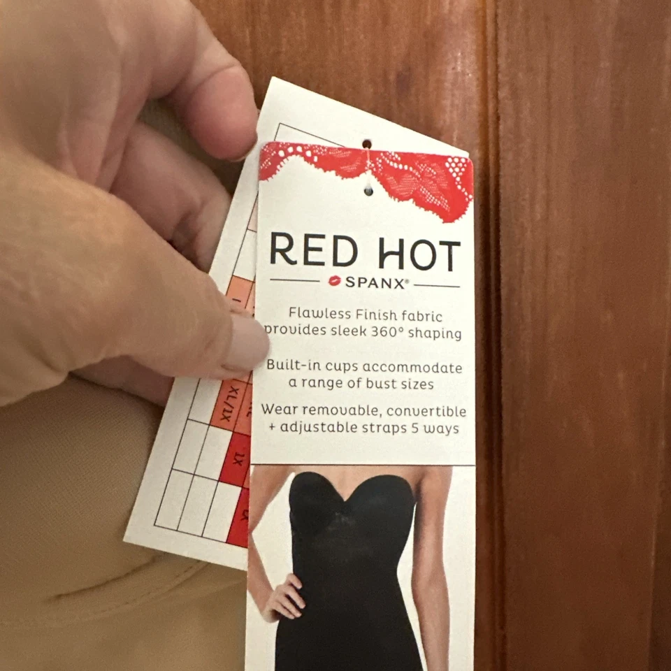Red Hot Spanx, One Piece Strapless Bodysuit Large Shapewear NWT - Image 2 of 4