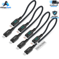 Usb-C-Auf-Usb-C-Kabel 100W 20Cm PD Schnellladung Nylongeflecht Schwarz 4Er-Pack