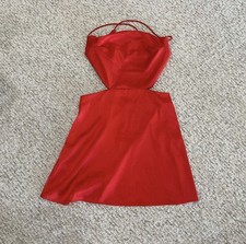 No Brand Square Cowl Neck Cut-out Party Cocktail Criss Cross Back Dress Size M