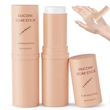 2PCS Scar Solutions Silicone Scar Stick,60% Silicone for Face and Body, Stick Ap