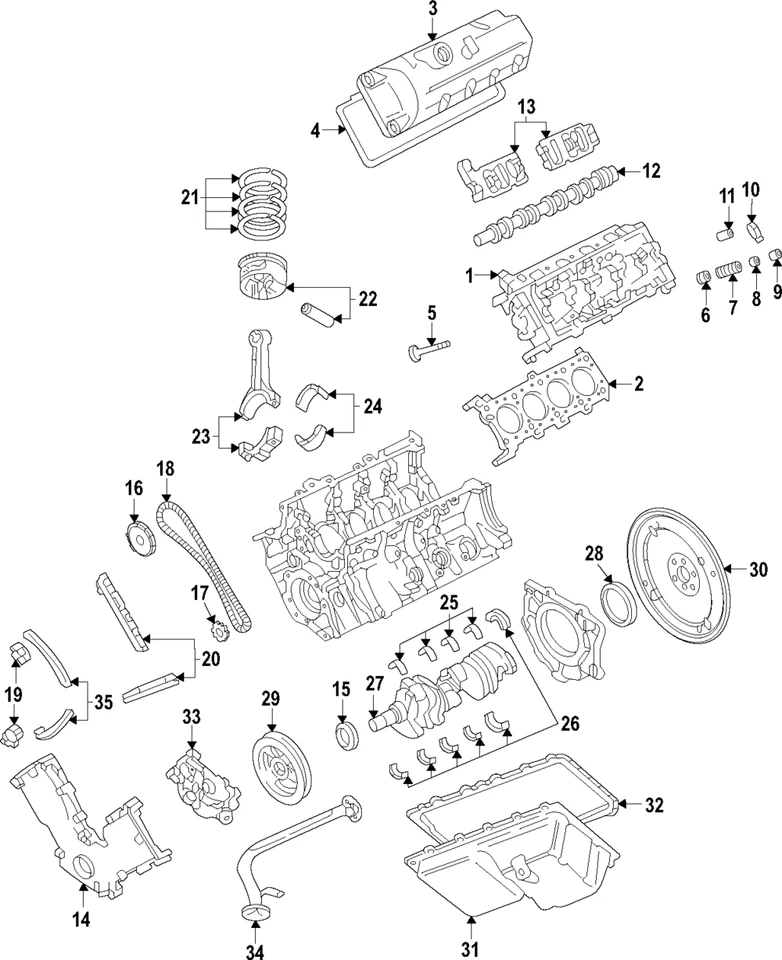Cabeça de cilindro de motor Ford 4.6L genuína lado direito 6W7Z-6049-A - Imagem 3 de 3