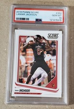 LAMAR JACKSON 2018 PANINI SCORE #352 RC 🔥🔥 PSA 10 GEM MINT BALTIMORE RAVENS 