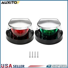 Red Green Pair Boat Navigation Lights Waterproof LED 12V Marine Bow Stern Lamp