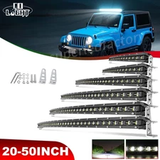 Curved 20"26"32"38"44"50" Slim LED Work Light Bar Spot Flood offroad Driving SUV