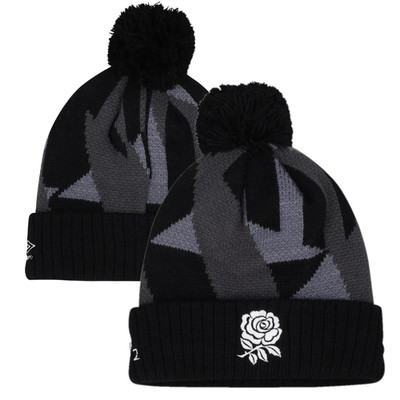 England Rugby Bommelmütze Umbro schwarz Bommelmütze Beanie Mütze - Neu