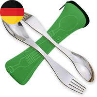 GöFfel Edelstahl Gabel Und LöFfel Campingbesteck Leichtes Besteck Dual-Use 2 Stü