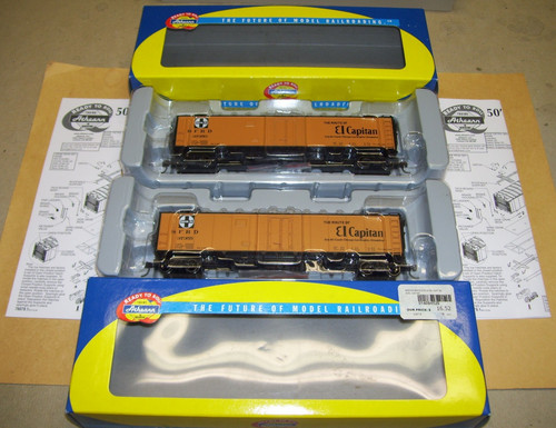 Reefers búnker de hielo Athearn HO AT&SF "El Capitan" 50' #37350 y 37355 nuevos en cajas | Condition: New