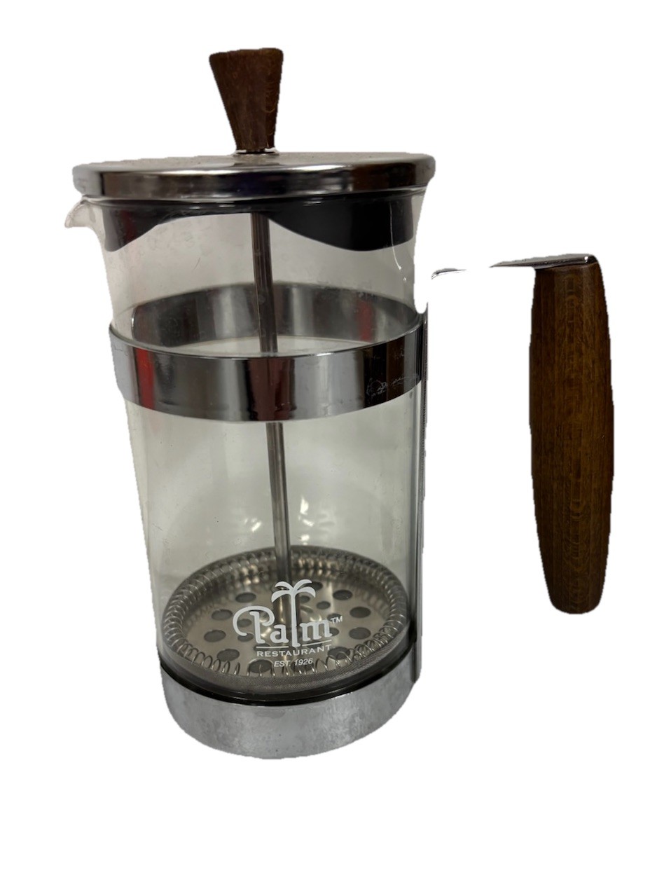 Glass With Wood Handle Coffee Tea Palm Restaurant