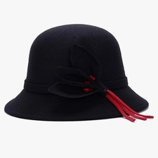 Women's Black Fascinator Lady Cocktail Party Cap