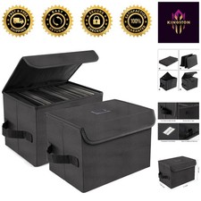 Compact Nylon Vinyl Record Storage Box Set - Protects Up to 120 7-Inch Records