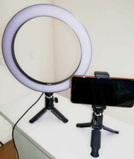 Fodoto 10" LED BiColor Dimmable Ring Light Mini Tripod Stand Video/Photo/Social