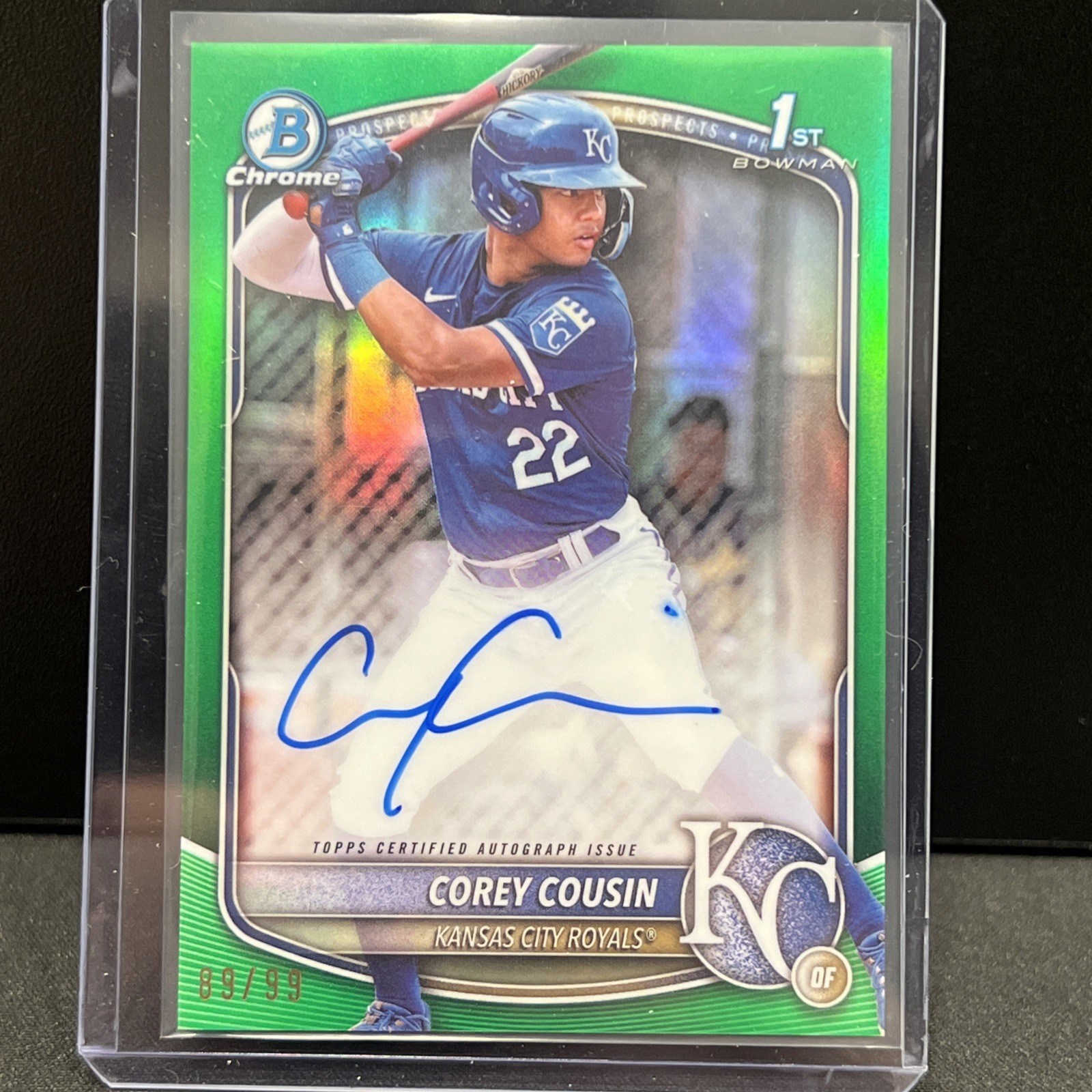 Corey Cousin 1st True Green Refractor AUTO /99 - 2025 Bowman Chrome - KC Royals