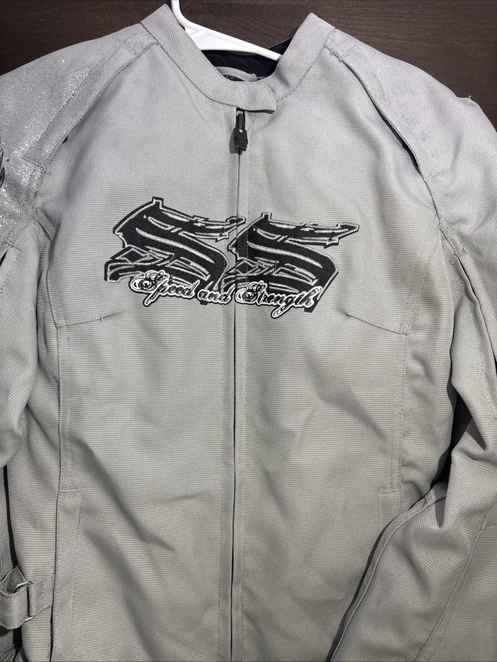 Womens Motorcycle jacket  Speed and Strength Wings gray with padding  Size Small - Image 2 of 4