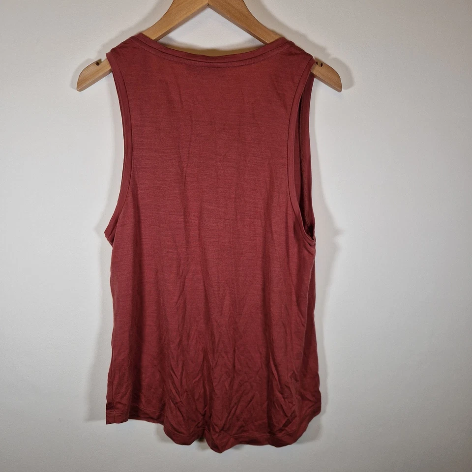 Camiseta sin mangas Icebreaker para mujer roja chaleco pequeño Cool Lite mezcla Merino Tencell Foto 2 de 4