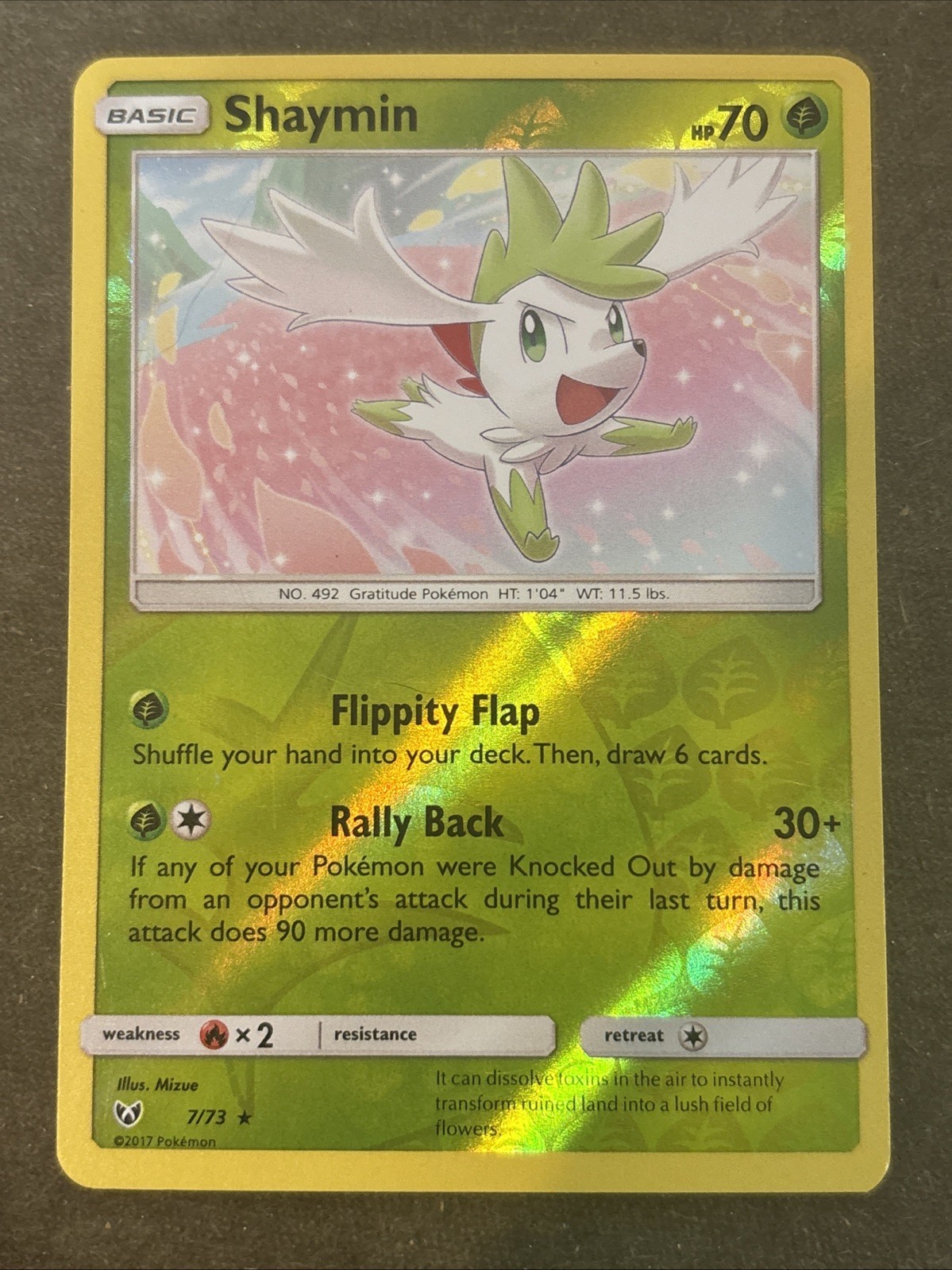 Shaymin 7/73 Reverse Holo SM: Shining Legends Pokémon TCG LP