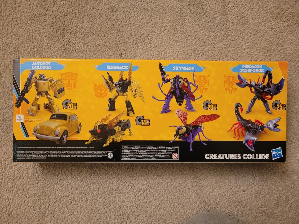 Transformers Legacy Creatures Collide Buzzworthy Bumblebee Goldbug 4 Pack New - Image 2 of 4