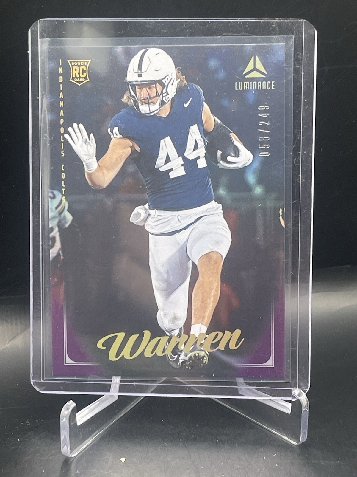 🔥Tyler Warren [Purple] # 138 2025 Panini Luminance Rookie Vertical 58/249🔥