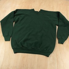 FRUIT OF THE LOOM 50/50 blend raglan sweatshirt XL tag vtg 80s 90s usa blank