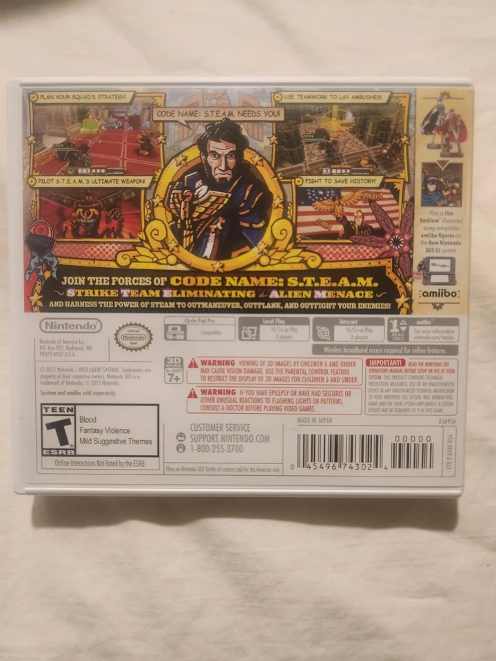 Code Name: S.T.E.A.M. (Nintendo 3DS, 2015) Tested  - Image 2 of 4
