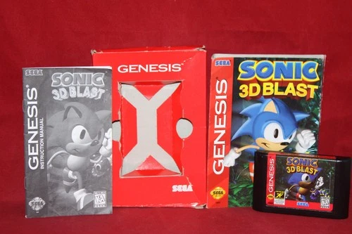 Sonic 3D Blast (Sega Genesis, 1996) Authentic Game Cartridge, CIB Complete