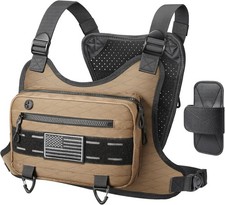 Outdoor Sport Chest Rig for Men Women, Running Vest Bag with Pack Holster