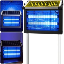 Bug Zapper Outdoor Solar Powered, Mosquito Zapper Indoor with 4500V High Powe...