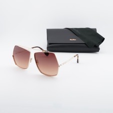 Max Mara MM0006 28F Shiny Rose Gold/Brown Gradient 64-12-135 Sunglasses New A...