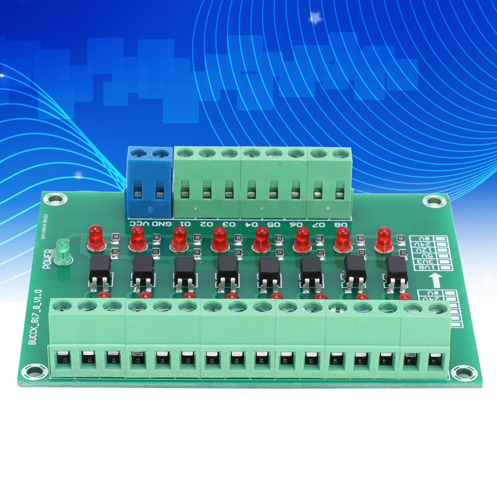 Optical Isolation Module Limit Switching Frequency 20KHZ 12V To 3.3V 8 Channel