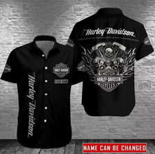 Personalized Harley Motor Racing Davidson Casual Button Down Shirt Unisex Adults