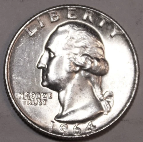 1964-P Washington Quarter - 90% Silver - AU - #0647EA