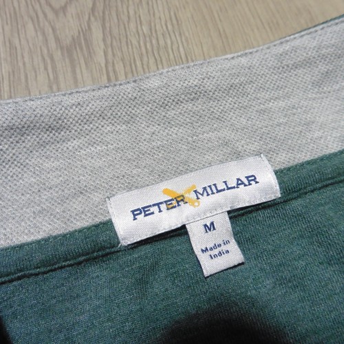 PETER MILLAR Mens M MEDIUM 1/4 ZIP PULLOVER CROWN COMFORT SHERWOOD GREEN - Picture 5 of 15