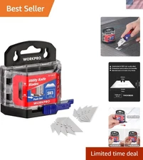 50-Pack Utility Knife Blades with Dispenser, SK5 Steel Box Cutter, Standard B...