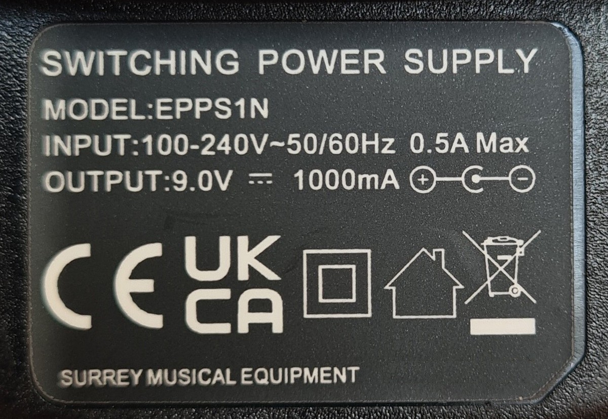 CASIO CT-625 CASIOTONE KEYBOARD POWER SUPPLY (2 METER) ADAPTER 9V