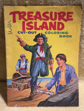 Vintage 1968 Treasure Island Cut-out Coloring Book - Quaker Oats Promo