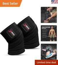Knee Wraps for Weightlifting Pair - USPA Approved 78" Cotton Knee Straps for ...