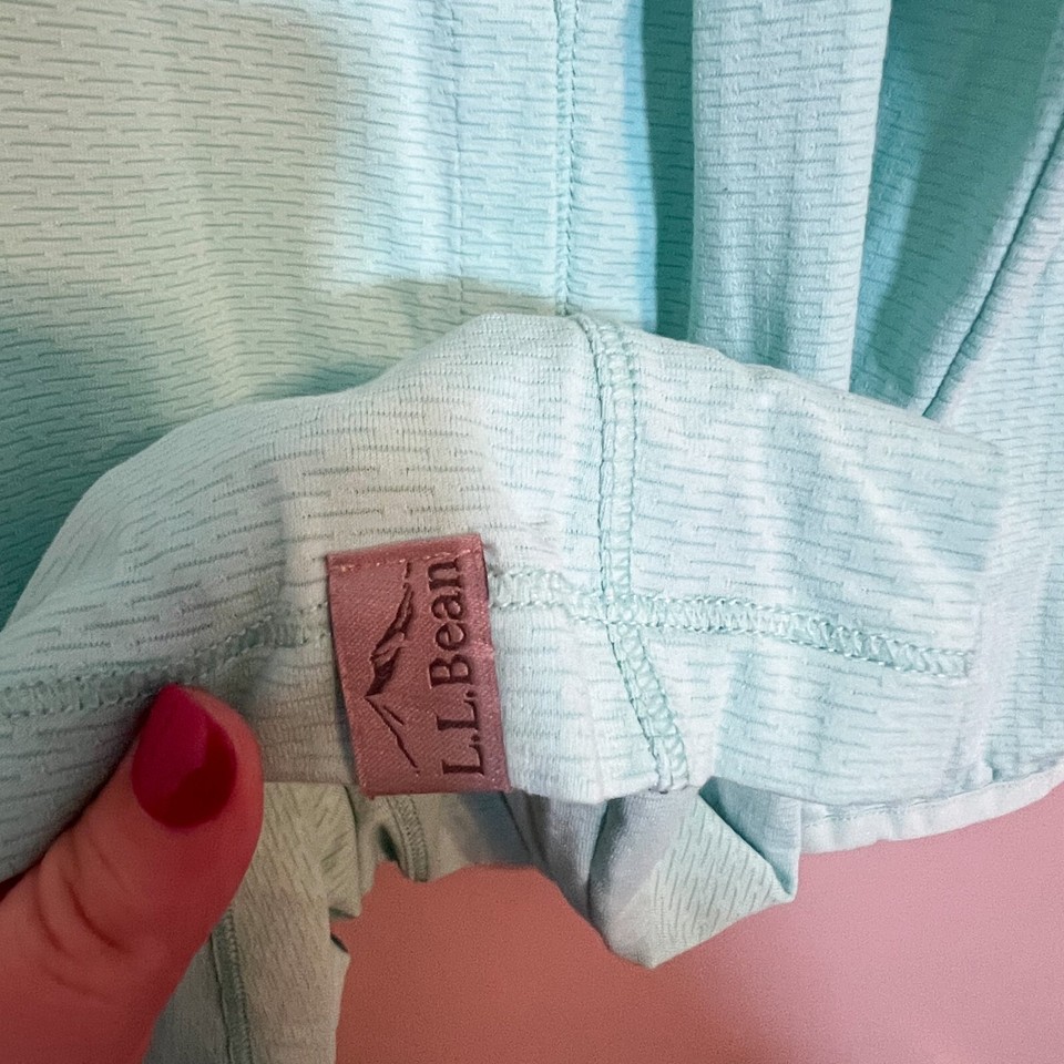 L.L. Bean Women's Sand Beach CoverUp, Hooded Tunic Light Blue Size L