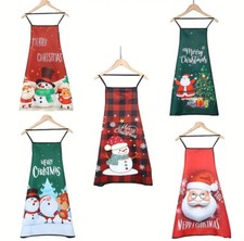 Christmas Apron Santa Snowman Adults Apron Chef Cook One Size