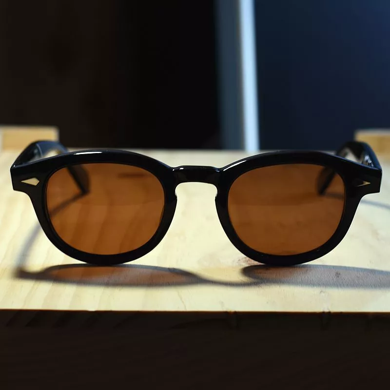 Vintage polarized sunglasses men s 1960 s acetate black glasses brown lens S