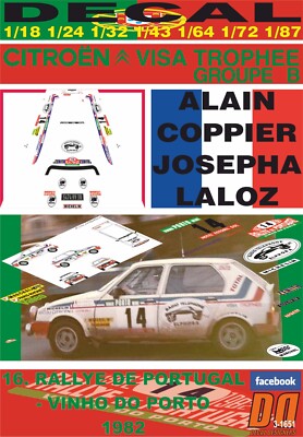 DECAL CITROEN VISA TROPHEE A.COPPIER R.PORTUGAL 1982 5th (01)