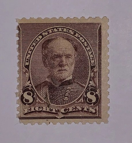 Travelstamps: 1890-93 US Stamps Scott #225 Mint, MOGLH, 8 cent Sherman - Picture 7 of 7