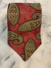 Cellini Collection 100% Italian Silk Paisley Tie Made In USA