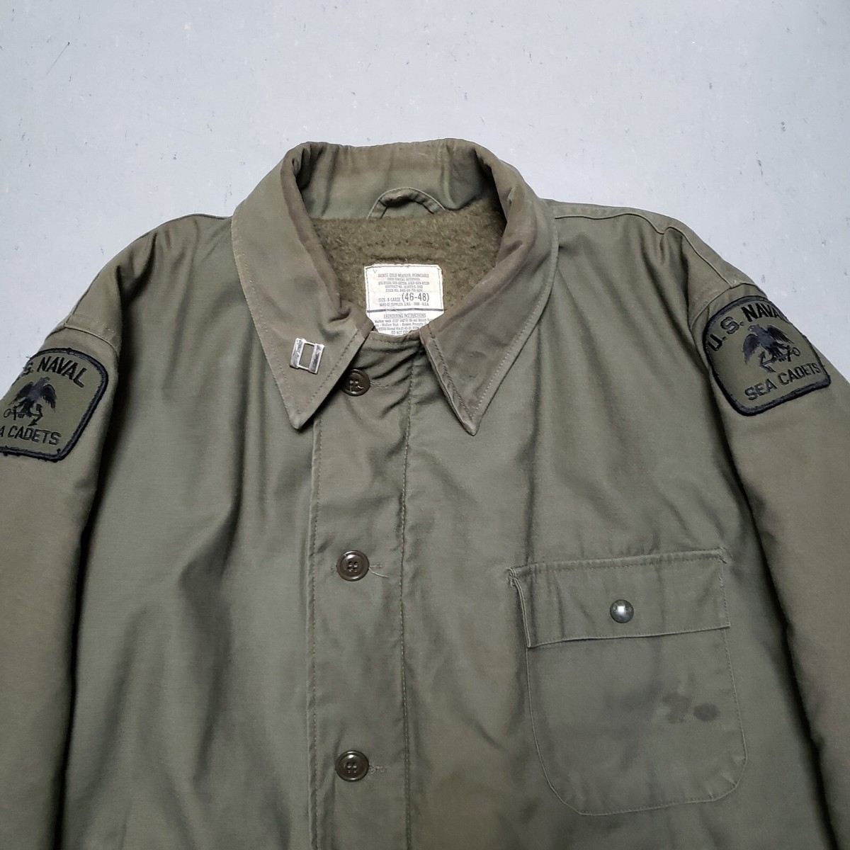 US NAVY （USN）A-2 DECK JACKET Vtg USN A-2 Deck Jacket w NAVAL SEA CADET Patch US NAVY