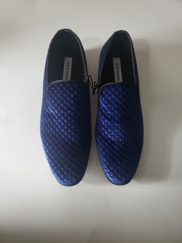 steve madden blue velvet loafers