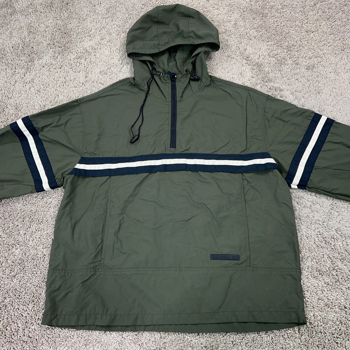 anorak hoodie アノラック vintage ドローコードy2k 古着 carhartt アノラックパーカー M ドローコード 刺繍 | 古着屋OLDGREEN